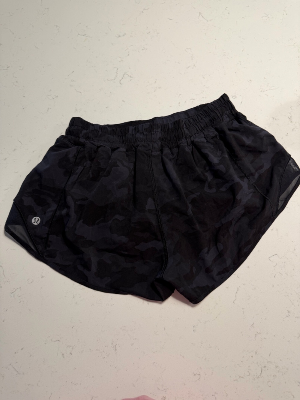 Lululemon Women's Black Camouflage Athletic Shorts - Picture 2 of 2